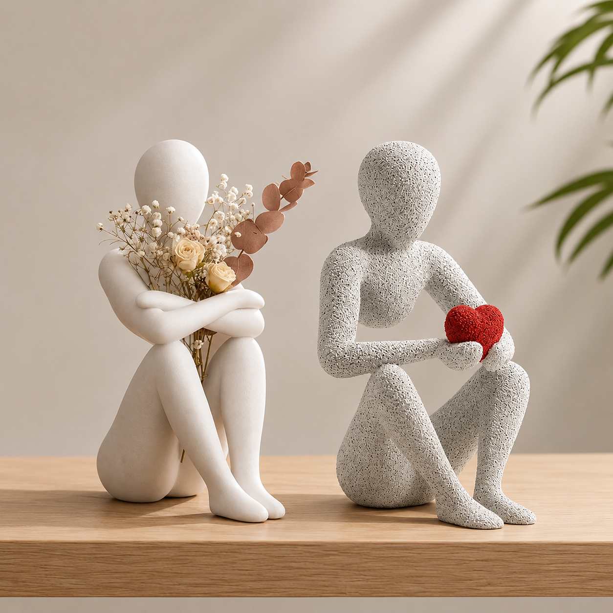 Hug & Heart Sculpture Combo( Pack of 2)