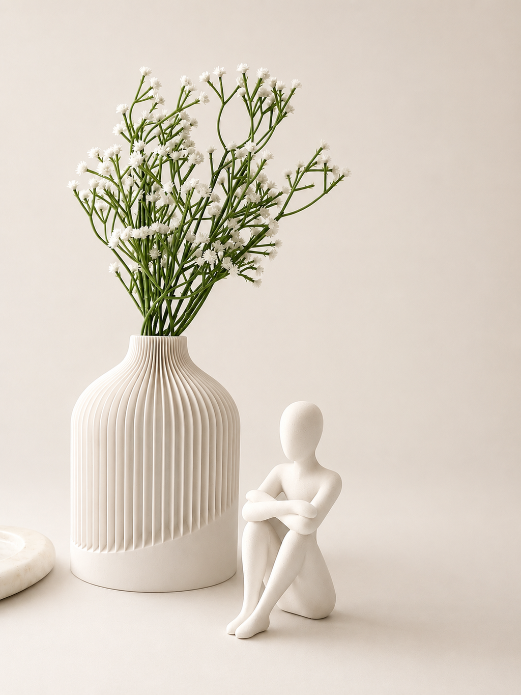 🏺 Minimal Modern Vase & 🤍 Still Hug Sculpt Combo (Pack of 2)