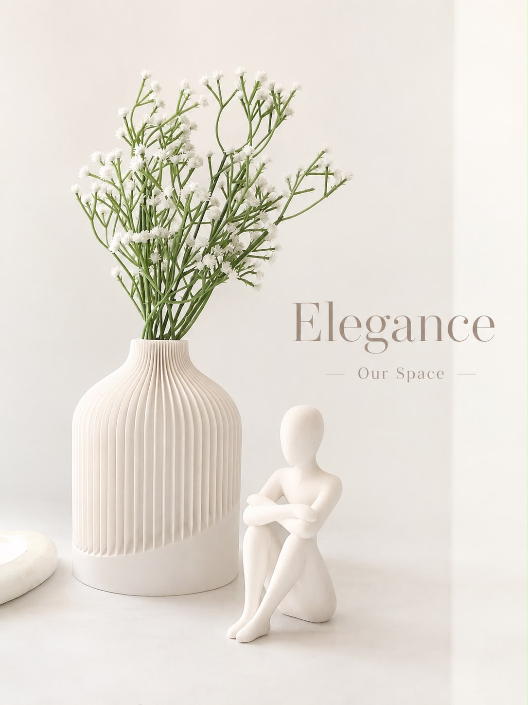🏺 Minimal Modern Vase & 🤍 Still Hug Sculpt Combo (Pack of 2)