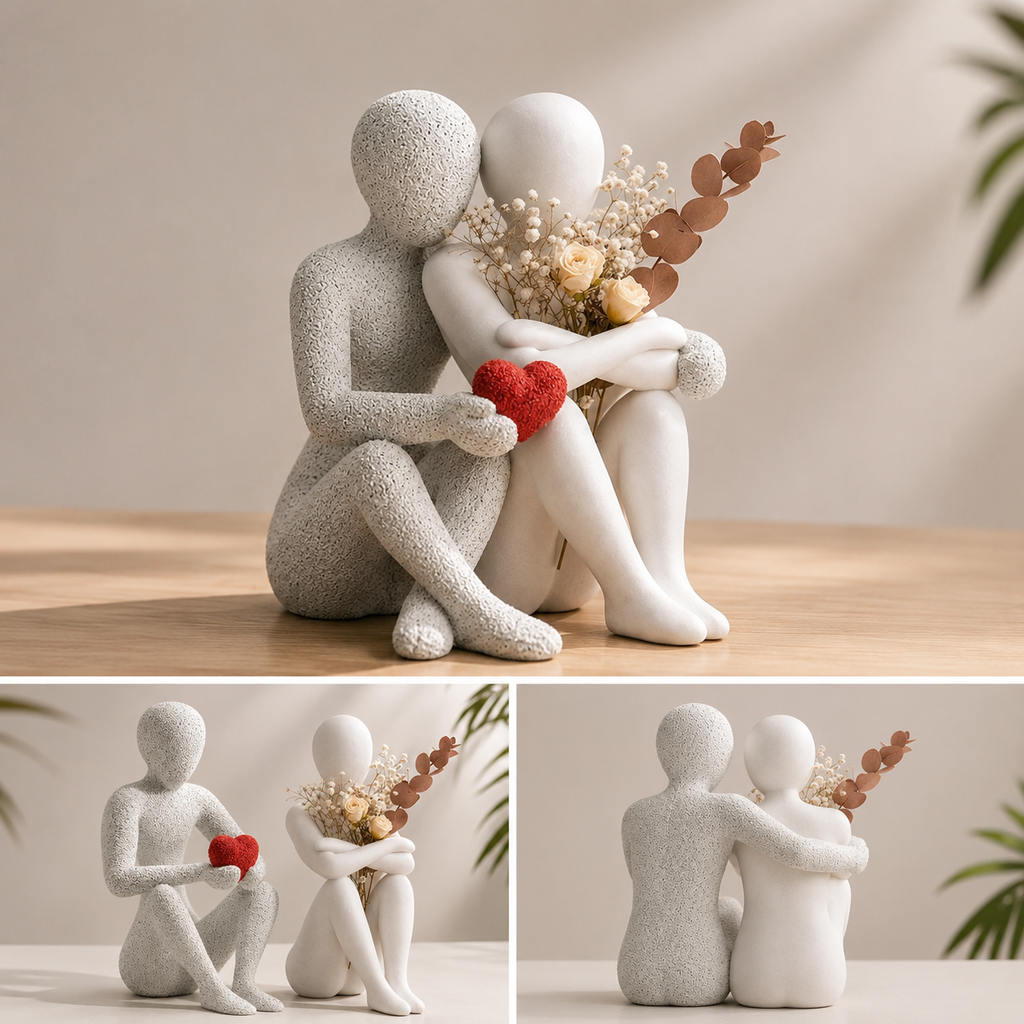 Hug & Heart Sculpture Combo