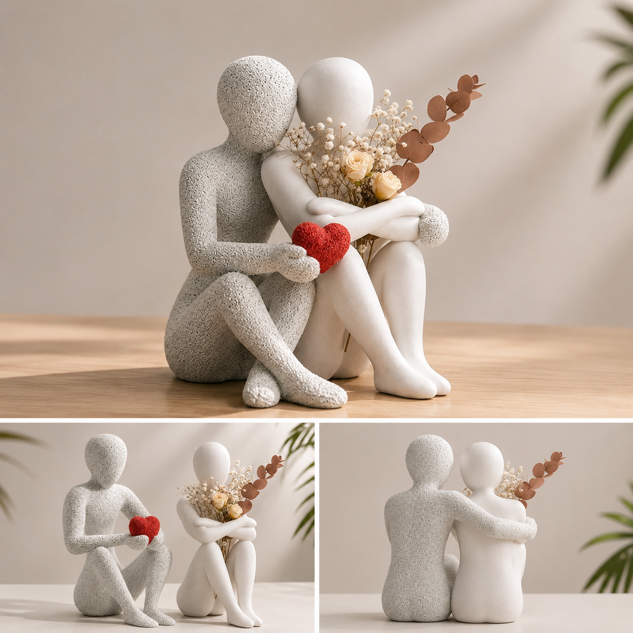 Hug & Heart Sculpture Combo