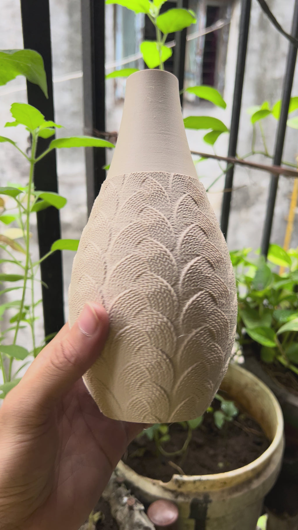 Heart Vase & Leaf Textured Vase Combo ( Pack of 2 )